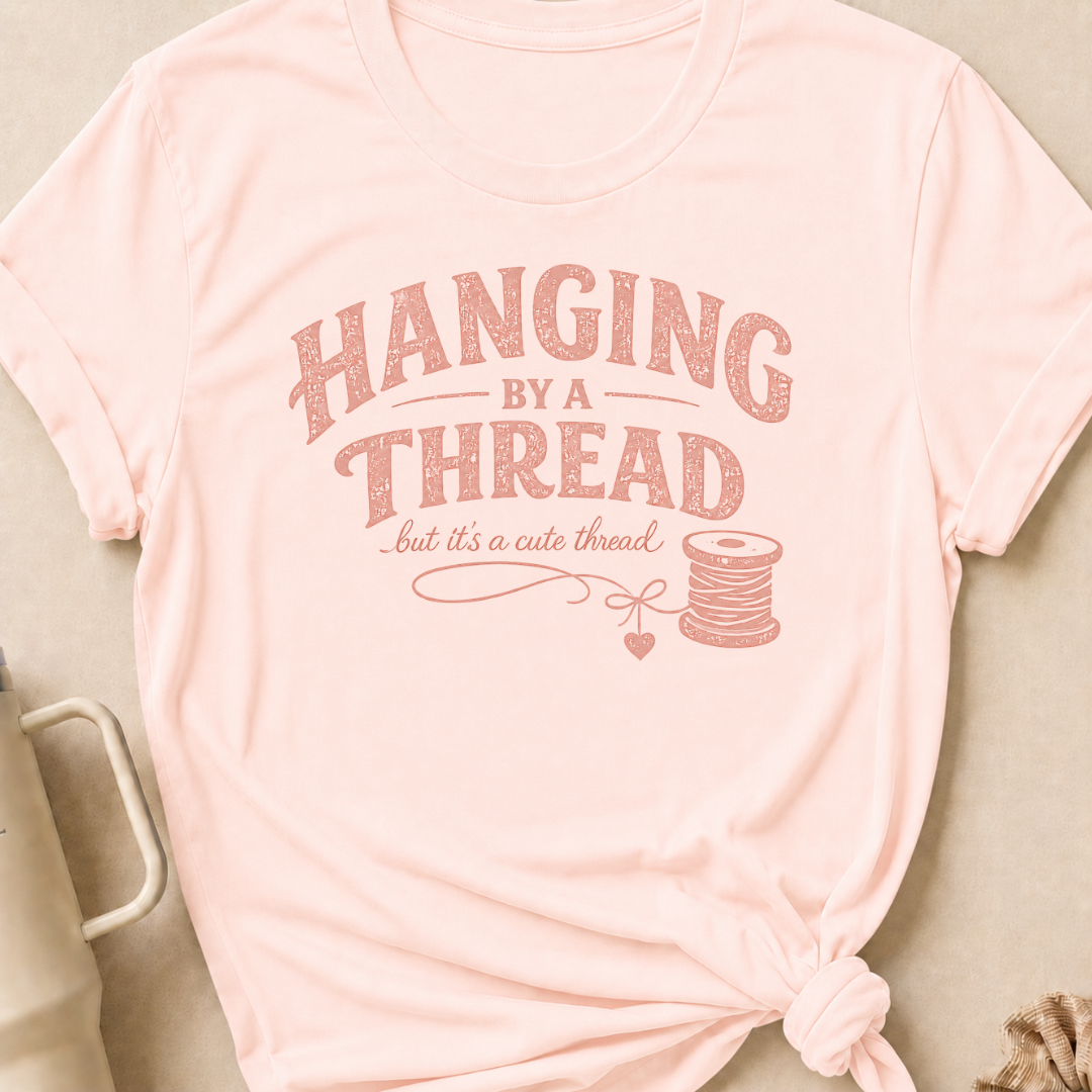Hanging by a Thread But it's a Cute Thread T-Shirt
