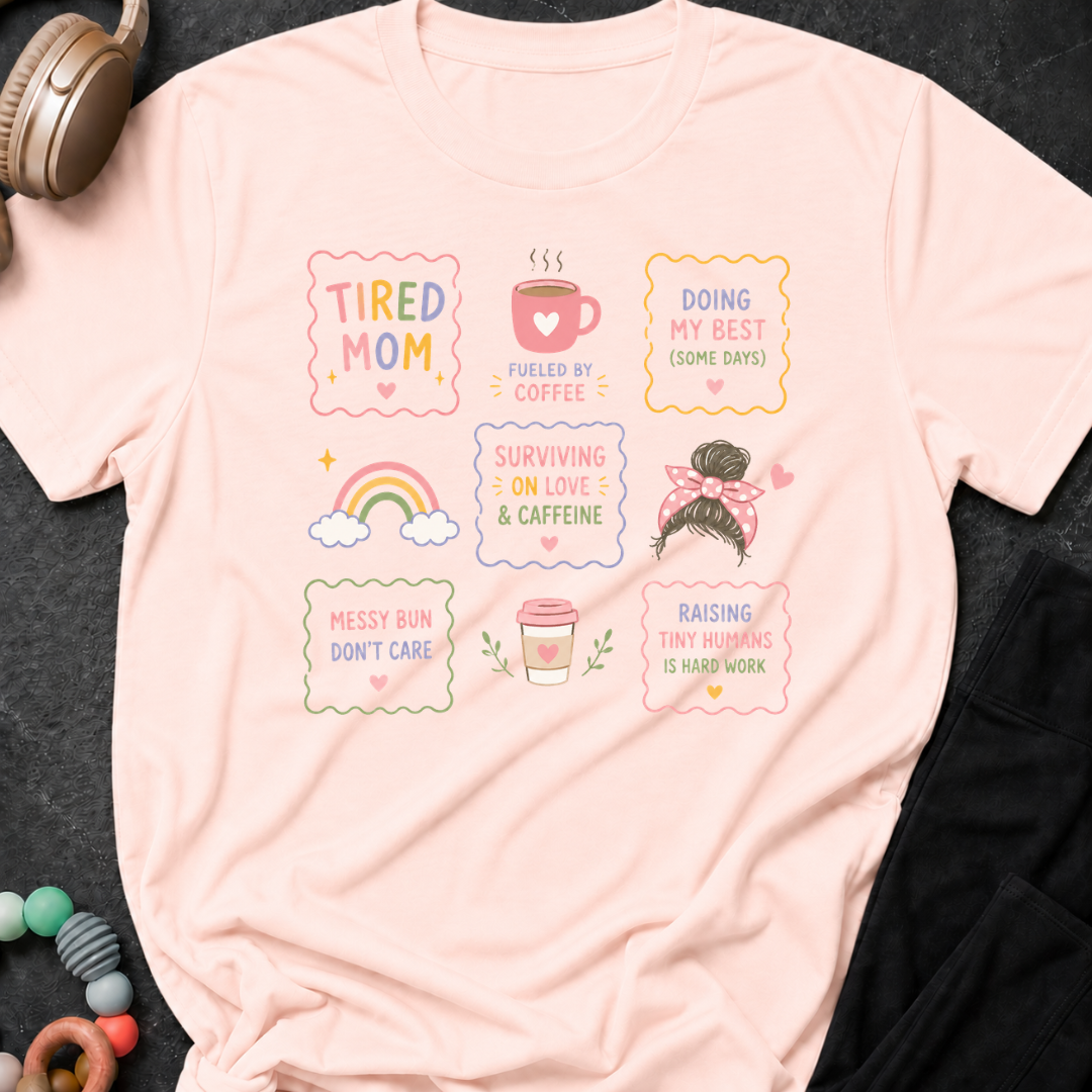 Rainbow Tired Mom T-Shirt