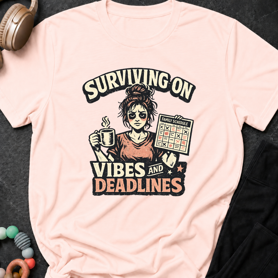 Surviving on Vibes and Deadlines T-Shirt