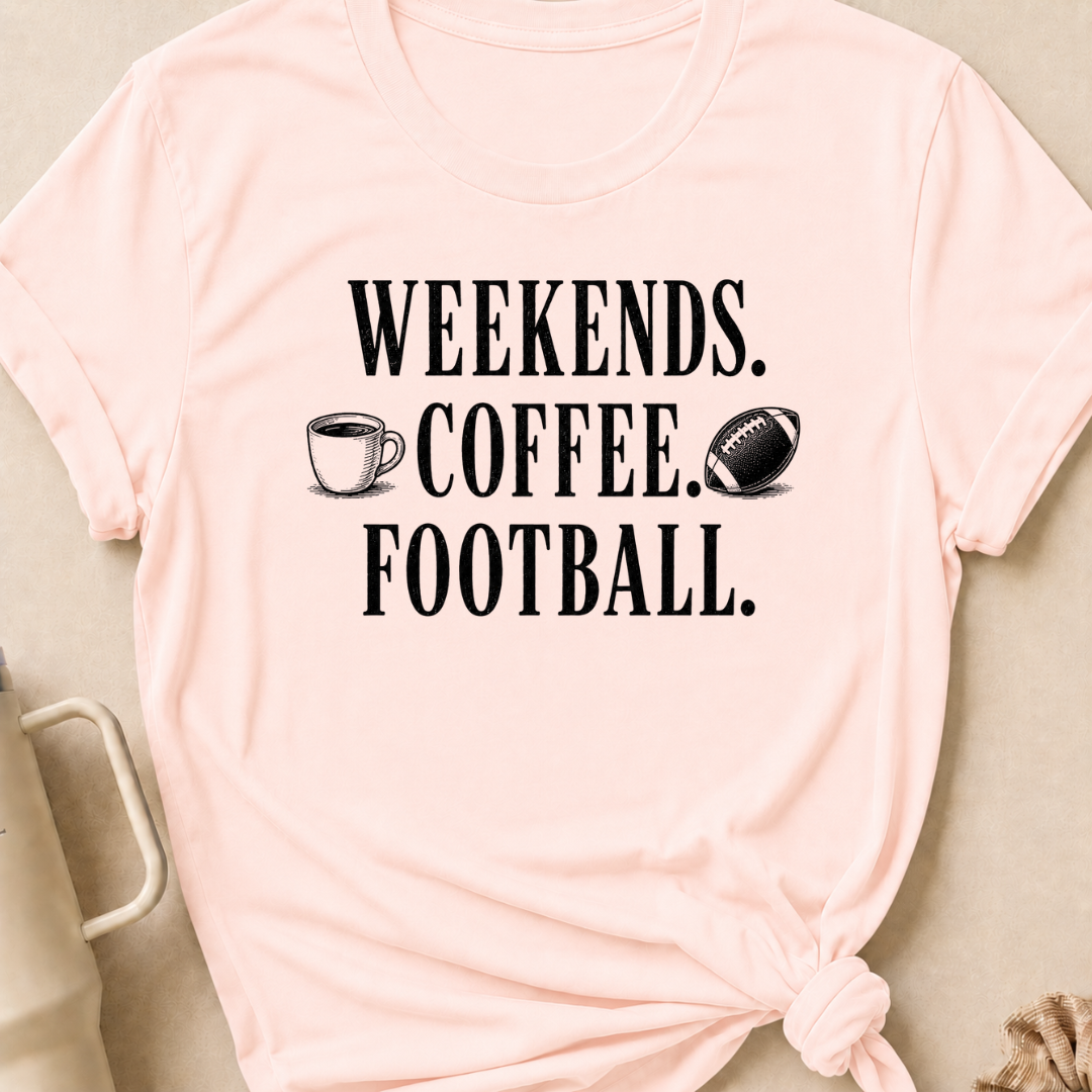 Weekends Coffee Football T-Shirt