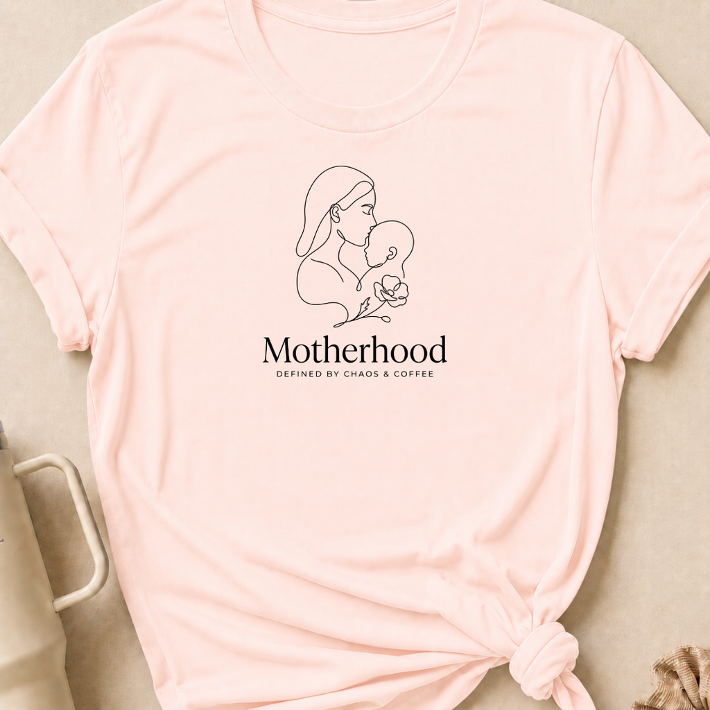 Motherhood Defined by Chaos and Coffee T-Shirt