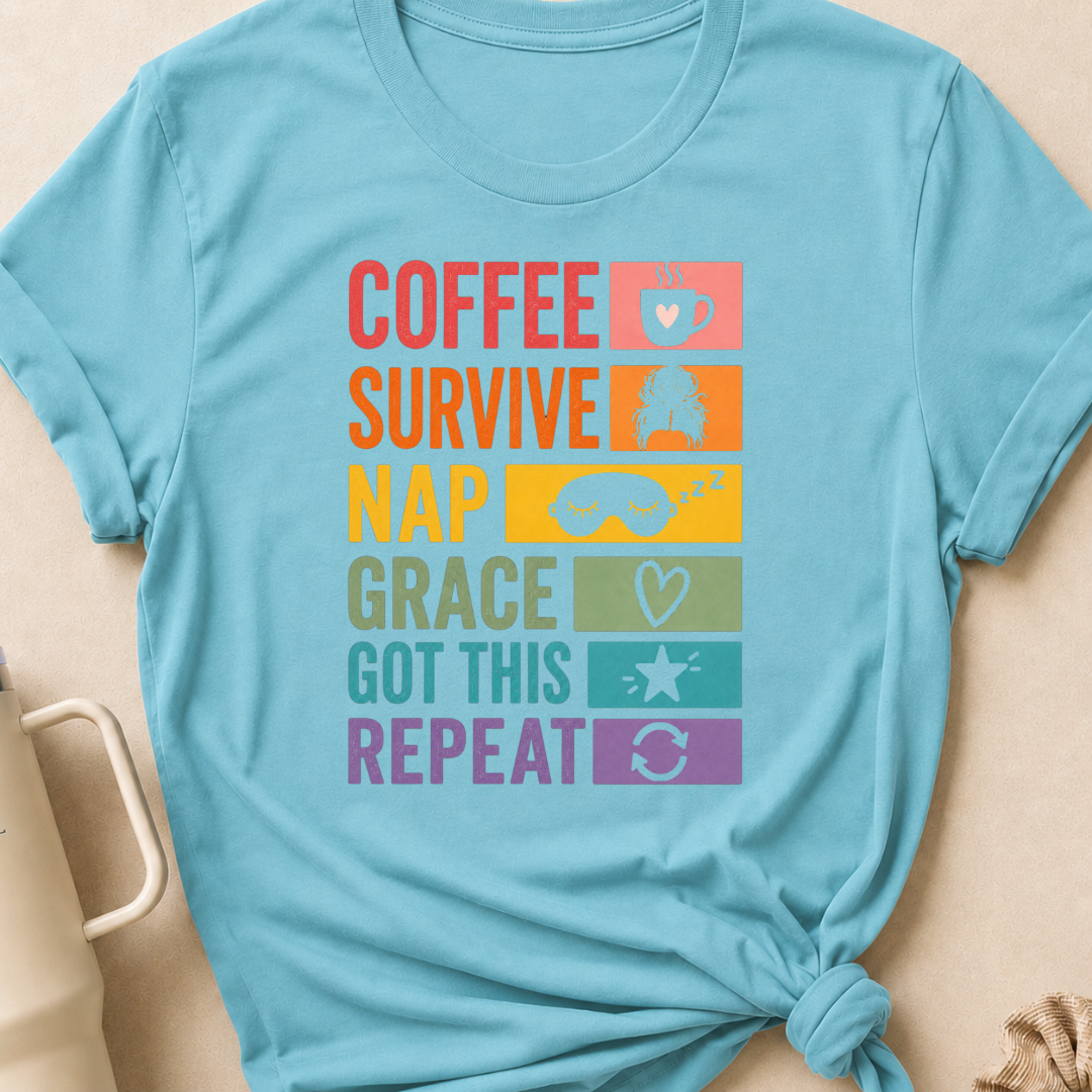 Coffee Survive Nap Grace Got This Repeat T-Shirt