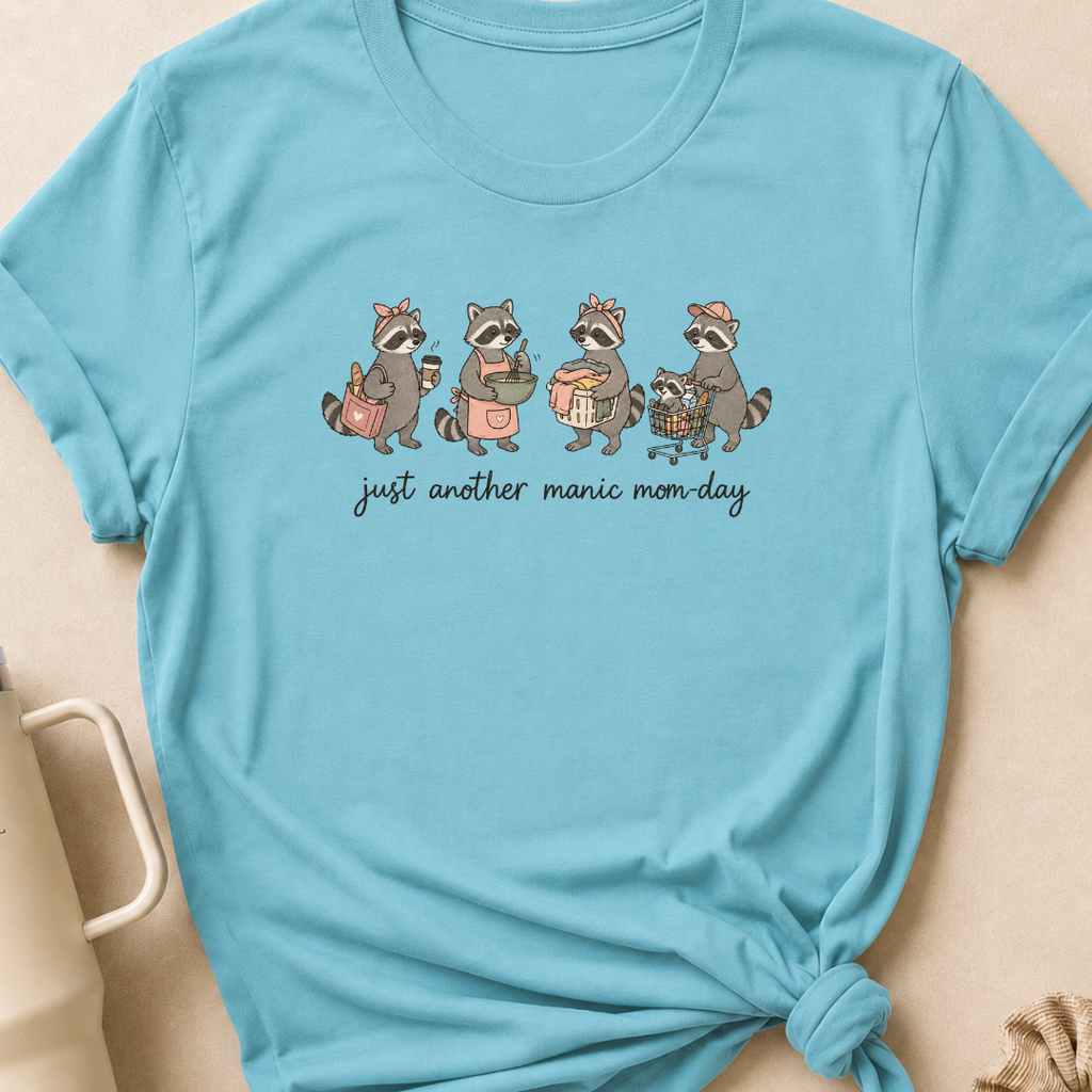 Just Another Manic Mom Day Raccoon T-Shirt