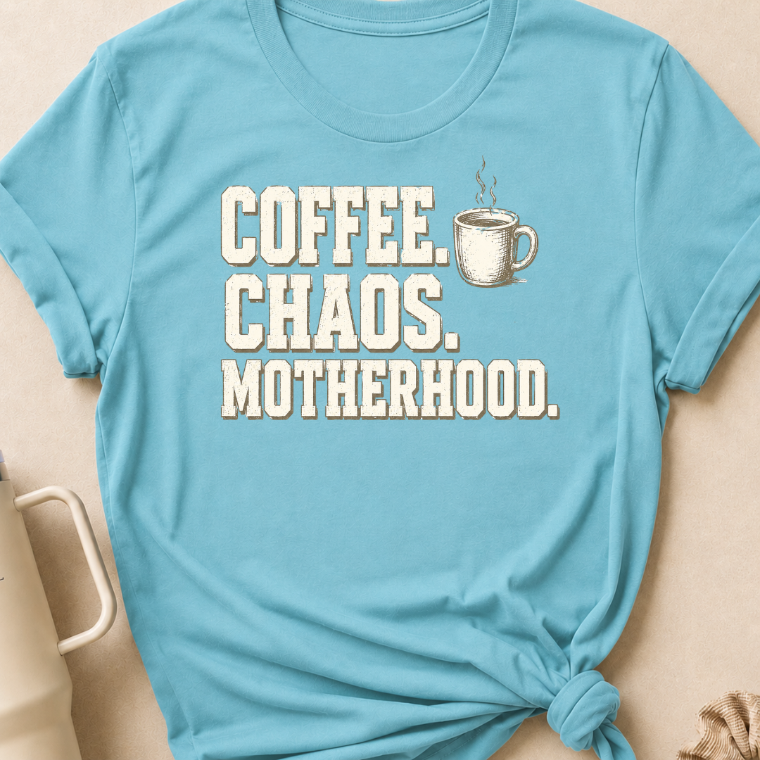 Coffee Chaos Motherhood T-Shirt