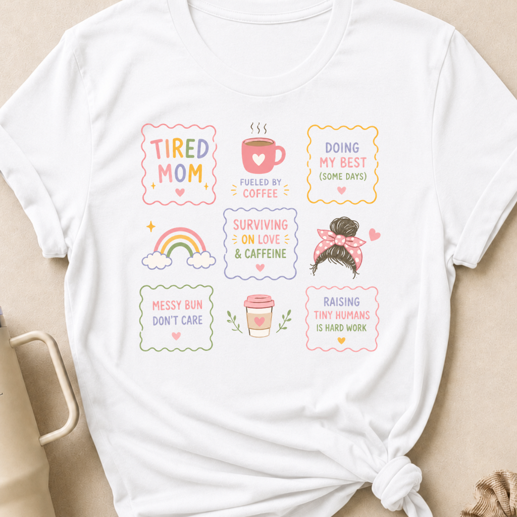 Rainbow Tired Mom T-Shirt
