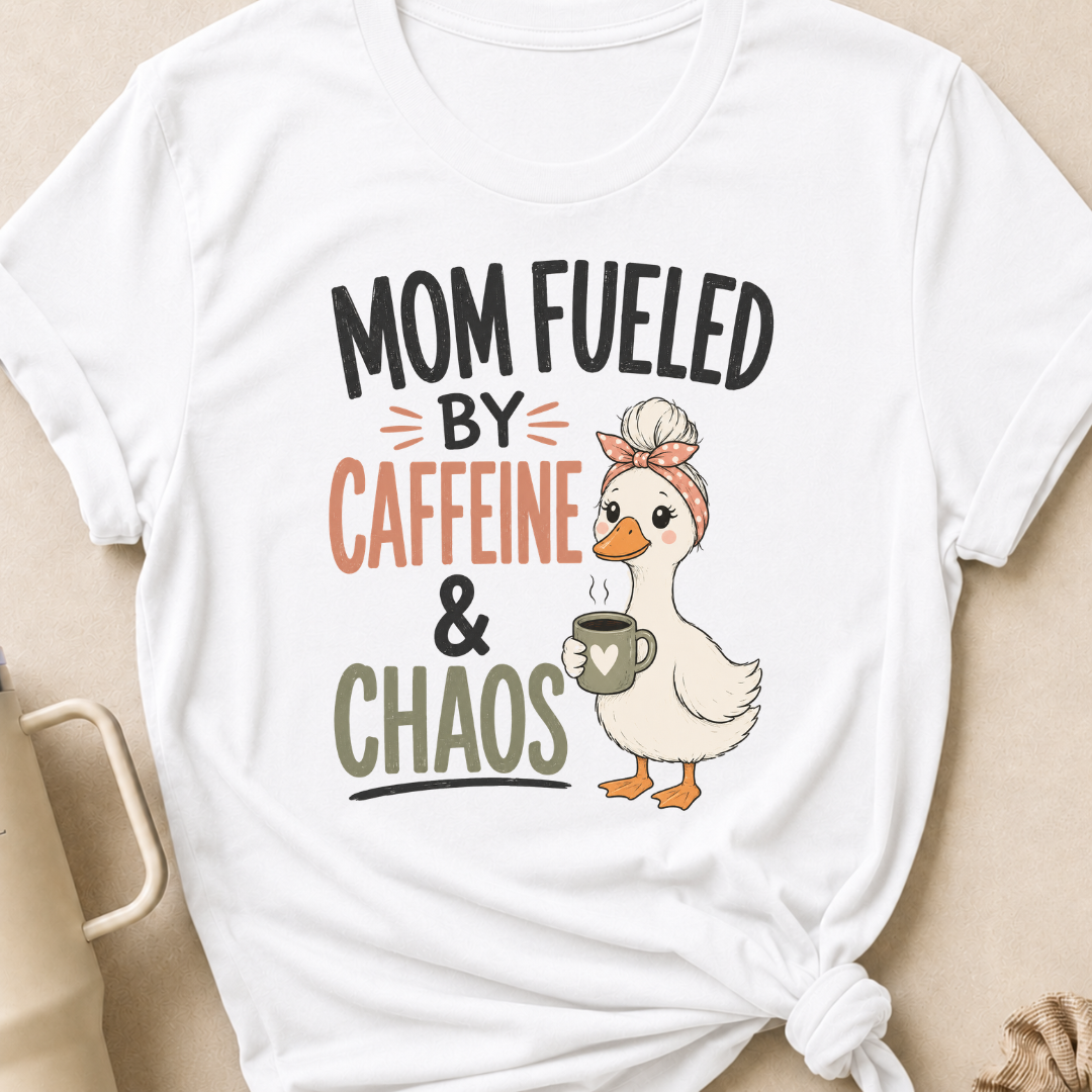 Mom Fueled by Caffeine and Chaos T-Shirt
