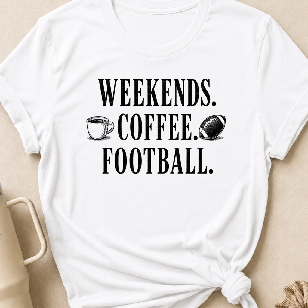 Weekends Coffee Football T-Shirt
