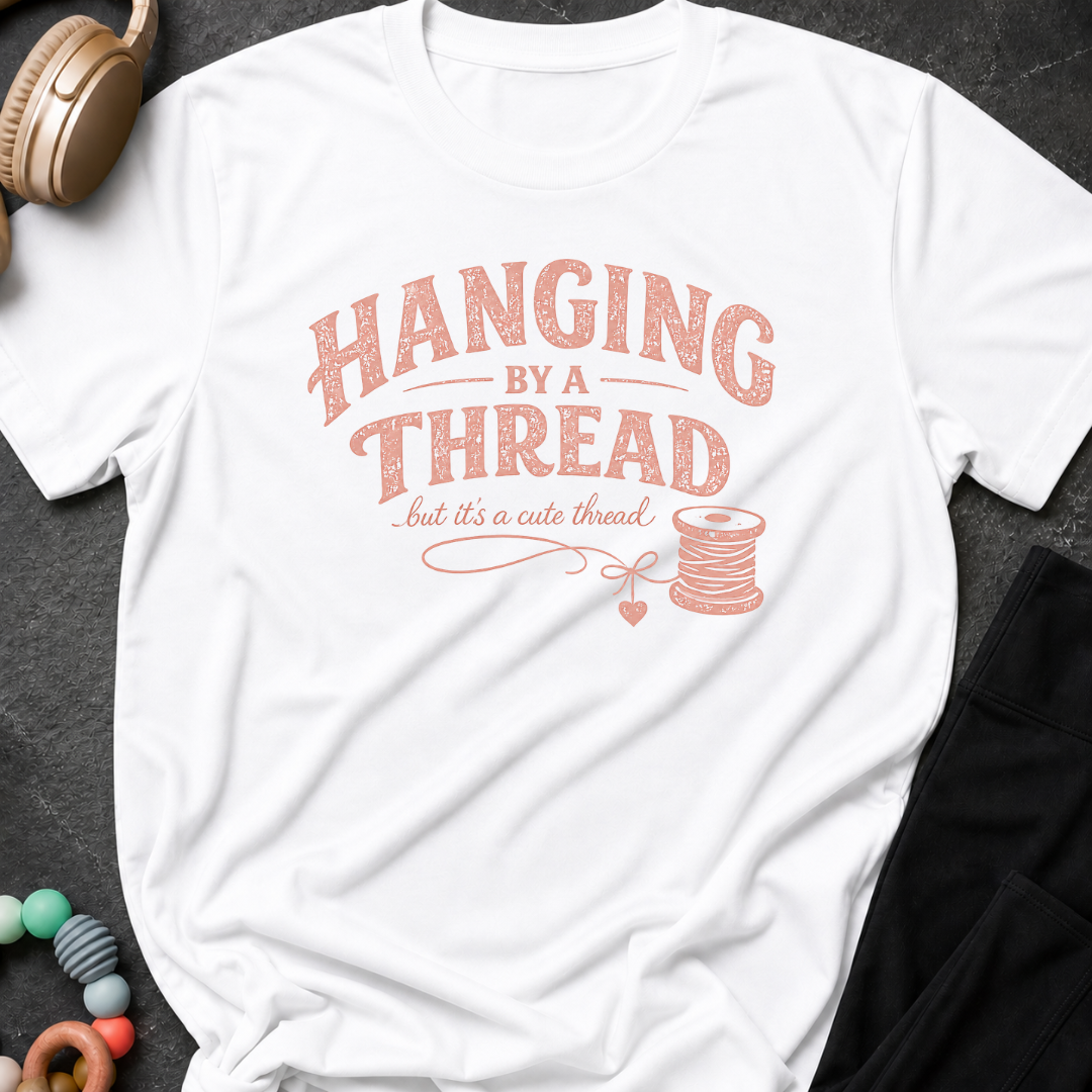 Hanging by a Thread But it's a Cute Thread T-Shirt