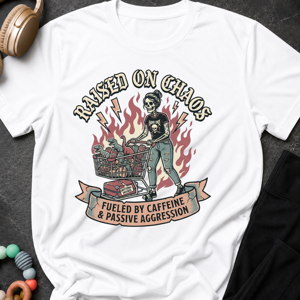 Raised on Chaos Fueled by Caffeine & Passive Aggression T-Shirt