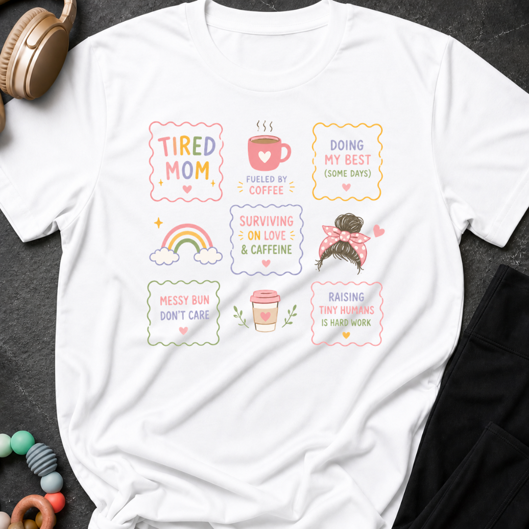 Rainbow Tired Mom T-Shirt