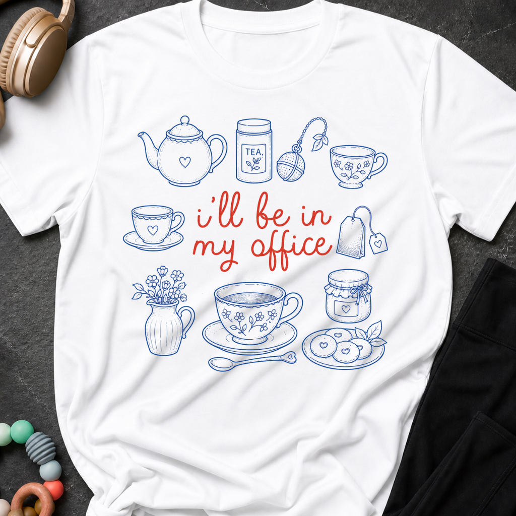 I'll be in my Office Tea Theme T-Shirt