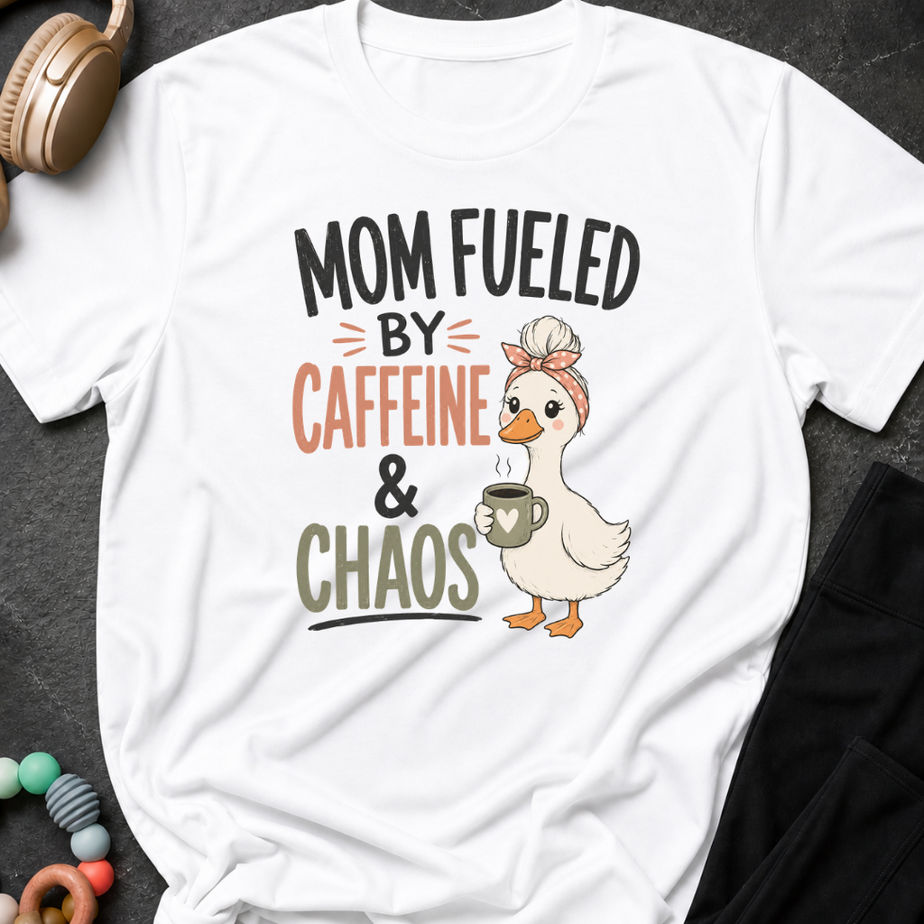 Mom Fueled by Caffeine and Chaos T-Shirt