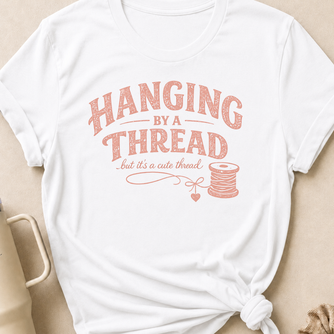 Hanging by a Thread But it's a Cute Thread T-Shirt