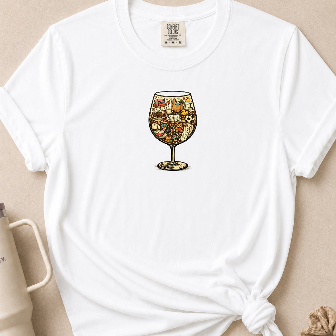 Wine Glass Collage T-shirt 1
