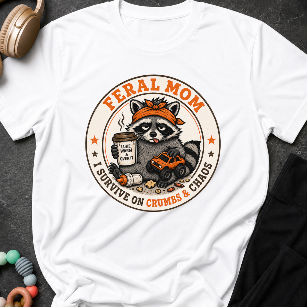 Feral Mom I Survive on Crumbs & Chaos T-Shirt