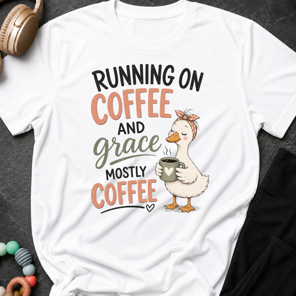 Running on Coffee and Grace, Mostly Grace T-Shirt