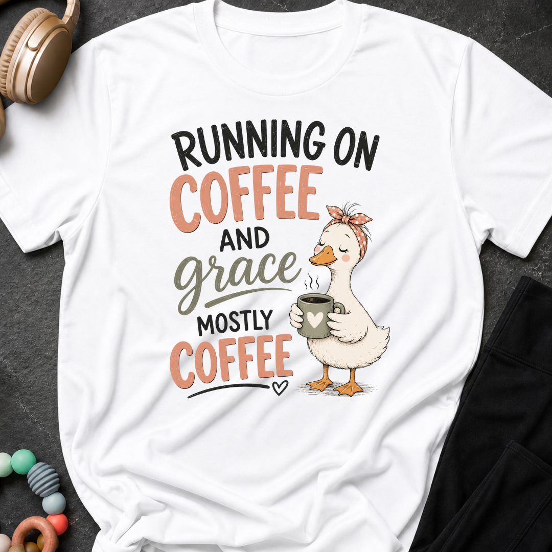 Running on Coffee and Grace, Mostly Grace T-Shirt