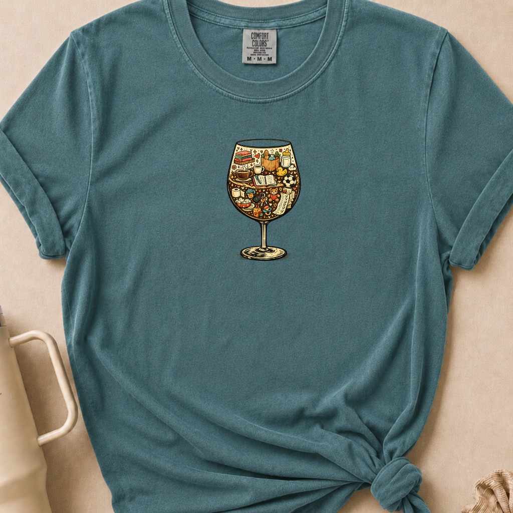 Wine Glass Collage T-shirt 1
