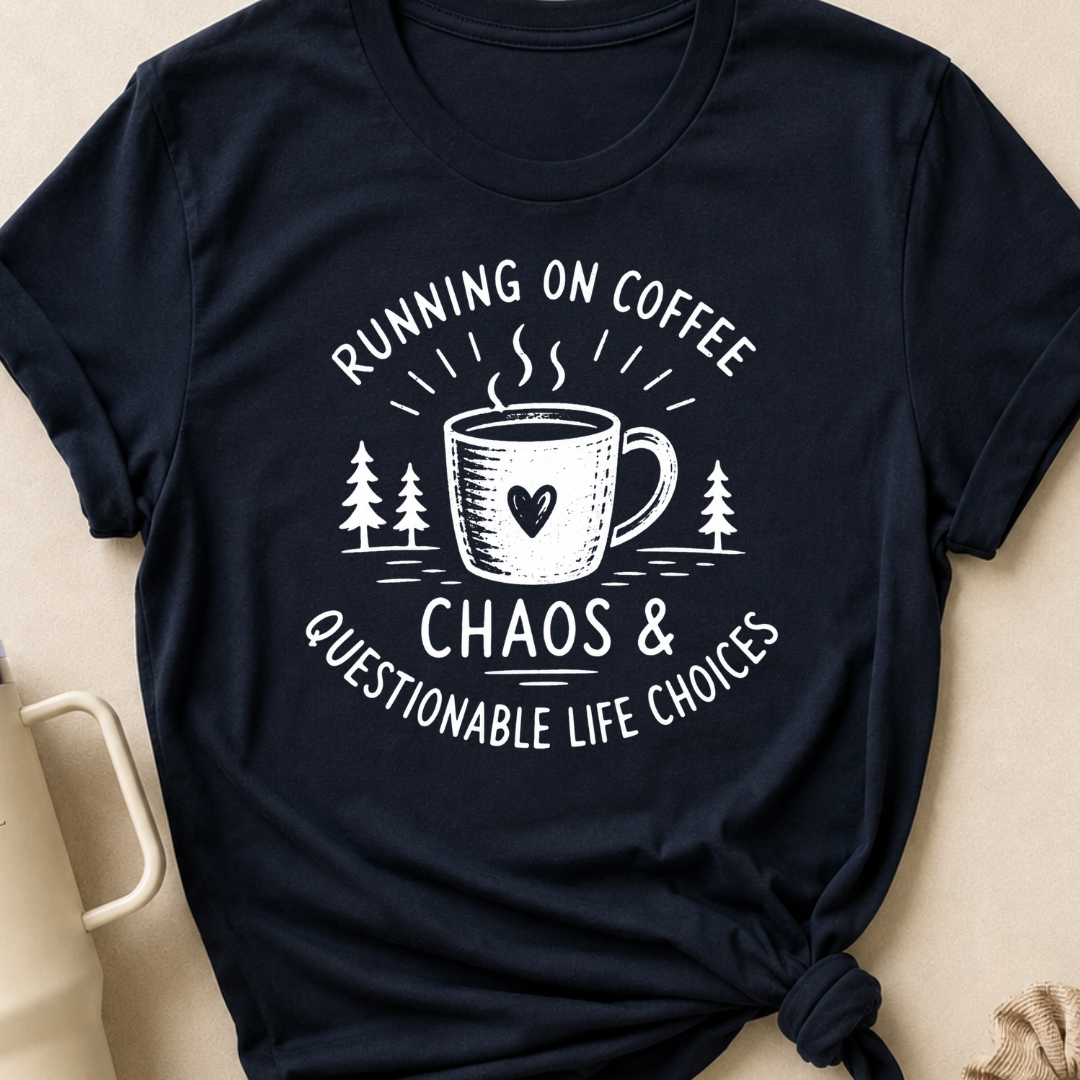 Running on Coffee Chaos & Questionable Life Choices T-Shirt