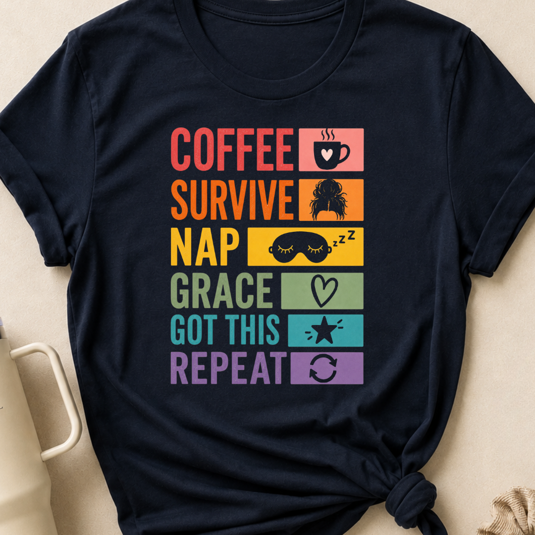 Coffee Survive Nap Grace Got This Repeat T-Shirt
