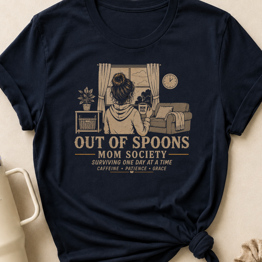 Out Of Spoons Moms Society T-Shirt