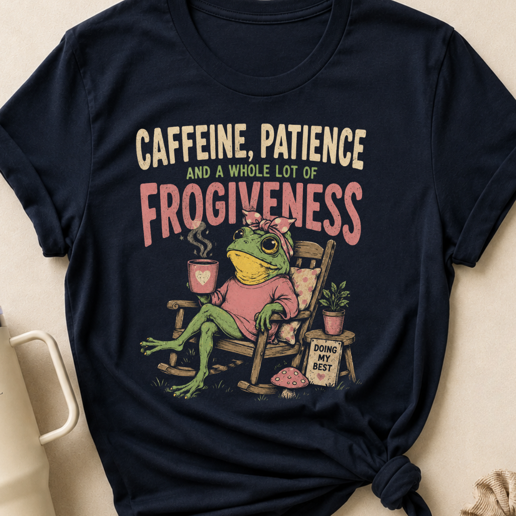 Caffeine Patience and a Whole lot of Frogiveness T-Shirt