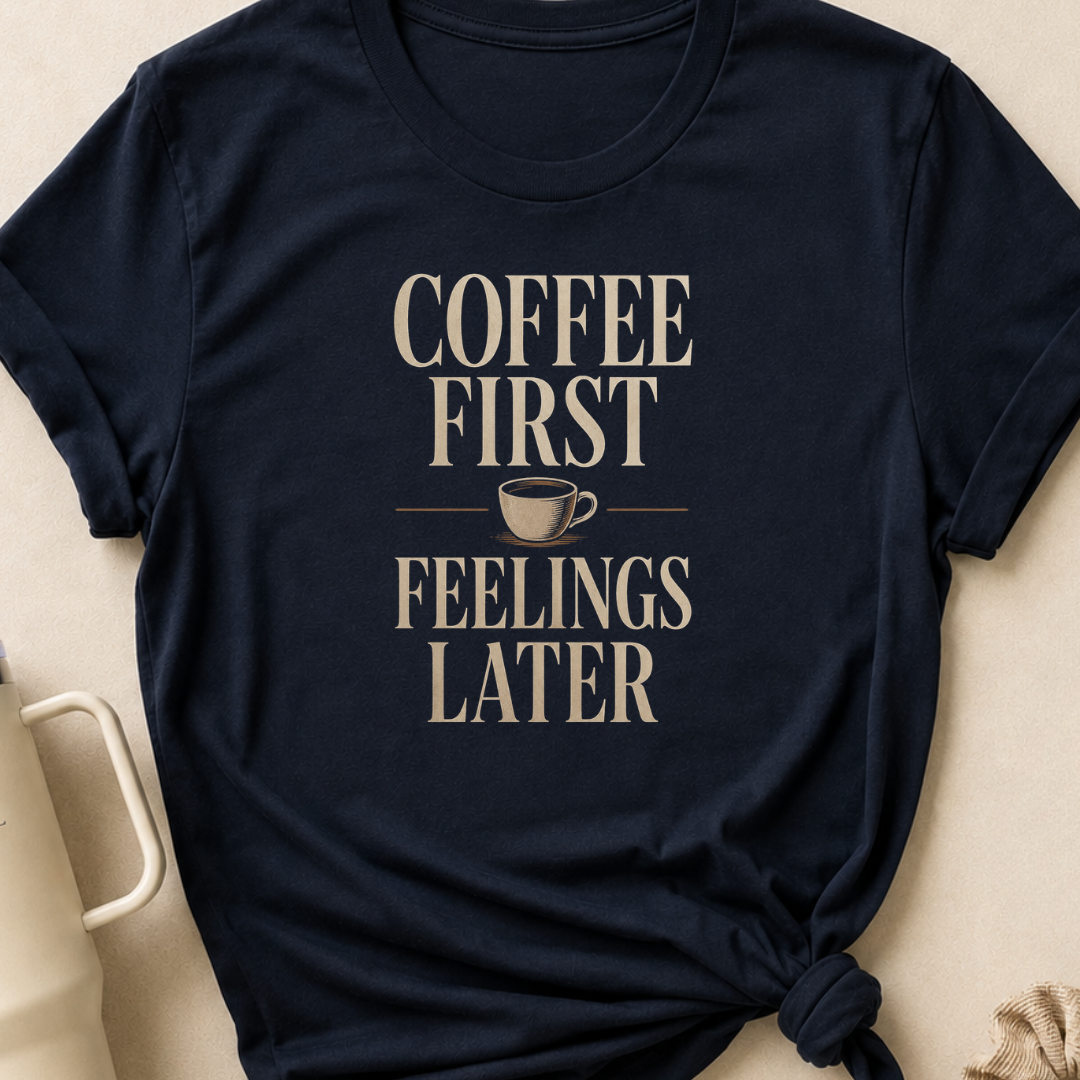 Coffee First Feelings Later T-Shirt